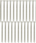 Rock Solid Satin Nickel Door Hinge Screws 9 By 3 Inch Heavy Duty Alloy Steel Hardware For Interior Exterior Wood Or Metal Doors 25 Pack arranged in neat rows.