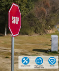 Sign Post Mounting Brackets For Poles, 2 Pack, Fits 2 To 3 Inch Posts, Heavy Duty No Drill Road Sign Mounts For Utility Poles, Easy Install, Handles Standard Street Signs on stop sign post