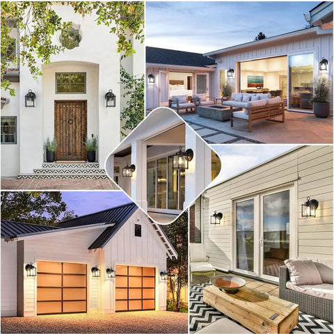Heavy Duty Outdoor Wall Lanterns Waterproof Exterior Sconces With Beveled Glass Rugged Black Porch Lights For Front Doors in various settings.