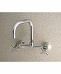 Concord 8-Inch Adjustable Center Wall Mount Kitchen Faucet Polished Chrome With A Solid Brass Build No-Fuss Drip-Free Ceramic Disc Cartridge.
