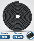 10ft Braided Cable Sleeve for DIY Cable Management One Quarter Inch Diameter Split Self Wrapping Wire Loom coiled display