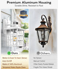 White Motion Sensor Outdoor Porch Light Wall Mount for House Modern Exterior Sconce Aluminum Anti Rust Waterproof