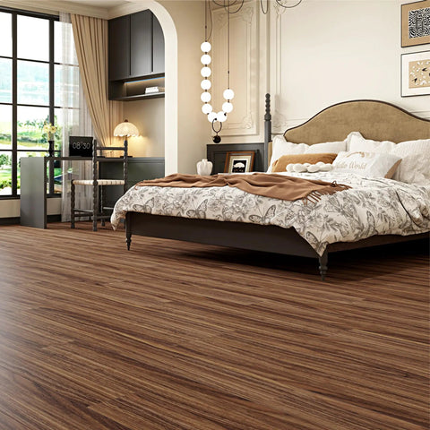 Hilarious 36 Pack Peel And Stick Waterproof Wood Grain Vinyl Flooring Tiles 54 Sq Ft Self Adhesive Rigid Core Plank in bedroom