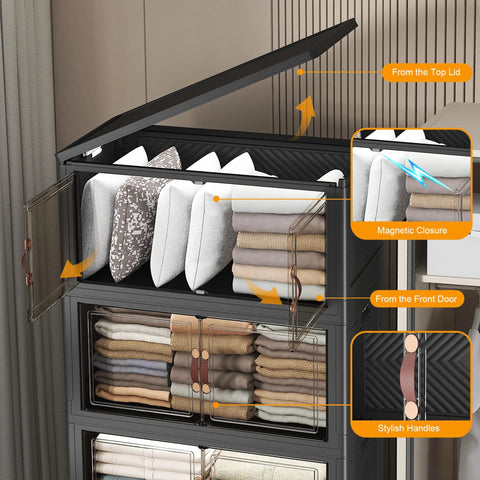 Extra Large Stackable Storage Bins With 2 Mesh Lids 896QT Collapsible Closet Organization System Rock Solid Heavy Duty Drawers Hella Spacious For Puffy Quilts And Total Clutter Game Changer