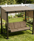 Replacement Canopy Top For Pergola Daybed Swing Khaki Color That Fits Broyhill Pergola Daybed Swing Model 10133-19-10018A Big Lots And More Durable Outdoor Shade Cover Easy Install