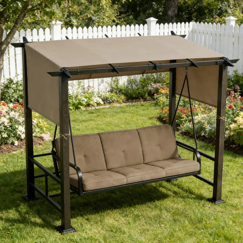 Replacement Canopy Top For Pergola Daybed Swing Khaki Color That Fits Broyhill Pergola Daybed Swing Model 10133-19-10018A Big Lots And More Durable Outdoor Shade Cover Easy Install