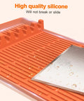 Silicone Grill Mat For Blackstone Griddles With Drip Pad Large Sixteen By Eleven And A Half Inch Tool Organizer, close-up view