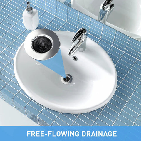 Premium Stainless Steel Bathroom Sink Drain Strainers Two Pack Conical Hair Catcher Porous Drain Filter Fits 1.2 To 1.6 Inches Cuts Down On Gunk For Solid No Hassle Performance