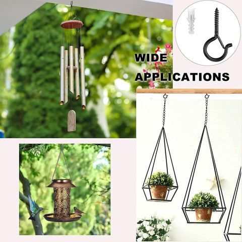 Heavy Duty Outdoor Screw In Hooks For Hanging Plants And String Lights No Fuss 2.2 Inch Eye Hook Cup Hooks with applications