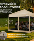 10x10ft Pop Up Screen Tent With Mosquito Netting And Two Zipper Doors Roller Bag Outdoor Canopy for evening gathering