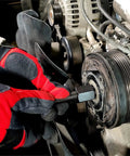 Using AC Clutch Tool Kit For Ford GM Chrysler Removes And Installs Pressed On Clutches And AC Compressor Clutch Kit on vehicle