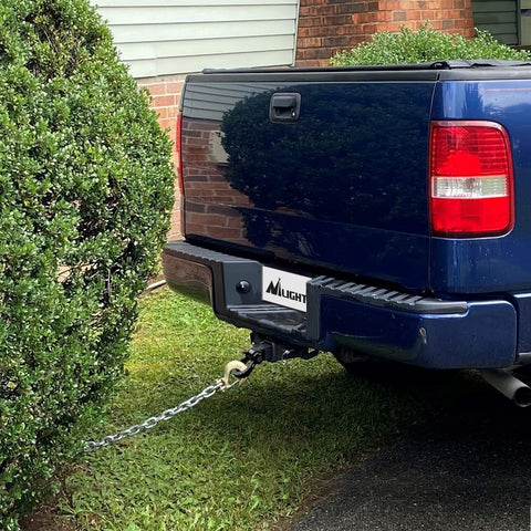 Truck using 2 Inch Shackle Hitch Receiver Set With Three Quarter Inch D Ring, 45000 Lb Break Strength for towing
