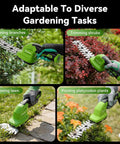2-In-1 Cordless Hedge Trimmer And Grass Shear, Lightweight Handheld Yard Tool With Rechargeable 7.2V Battery And Type C Cable