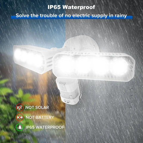 Hardwired Outdoor LED Motion Sensor Lights with Dusk to Dawn 3600 Lumens of Ultra Bright Flood Light in rain