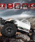 One Tenth Scale Rock Crawler 4WD Off Road Remote Control Truck With Powerful 550 Brushed Motor on rocky terrain