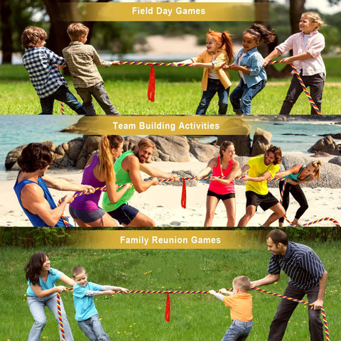 Tug Of War Rope Kit For Field Day And Backyard Fun For Kids And Adults, 20, 40, 60 Ft Options at field day, team building, family games