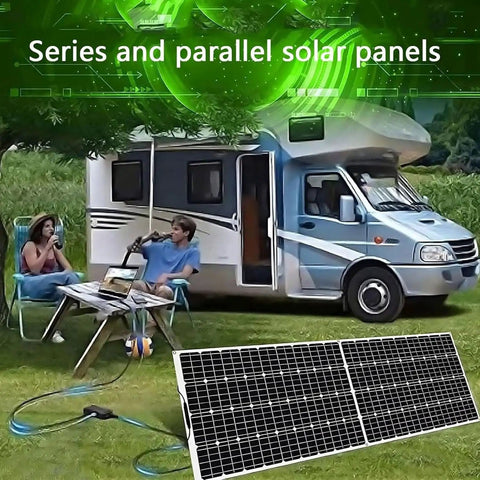 Campers by RV using 1000W Flexible Solar Panel Kit With Two 500W Panels 40A Controller And Accessories Monocrystalline