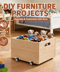 Twenty Pack Small Side Mount Caster Wheels With Silent Smooth Rolling Motion For Drawer Cabinet Upgrades in use on toy storage box.