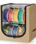 2 Tier Metal Filament Dry Storage Box With Leather Cloth Cover Holds Up To 20 Spools for filament organization and dust protection