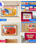 5 Poster Set On American Expansion In US History For Classrooms, A Must Have Way To Explore The Thirteen Colonies, Louisiana Purchase, Manifest Destiny, And Westward Expansion, 12 By 18 Inch Posters For K 12 Students And Teachers Made In USA showcased in various settings including classrooms, hallways, and home schools.