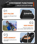 Features of Hammock Chair With Footrest For Adults Up To 400 Lbs, highlighting soft pillow, cup holder, and armrest.