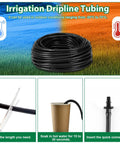 100 Ft Drip Line Kit For Yard And Farm Irrigation One Quarter Inch Tubing With Six Inch Emitter Spacing End Plugs And Couplings