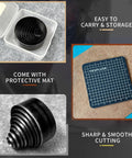 Dope Leather Circle Cutter Kit With 21 Piece Circle Punch Tools From 1mm To 55mm, shown in case with mat and steel punches.