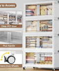Straight Up Heavy Duty Storage Bins With Secure Lids Four Pack White Hella Spacious Plastic Containers For Garage Bedroom Big Time Organization Smooth Rolling Casters, showcasing organized linens in stacked containers.