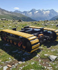 Heavy Duty Self Propelled Machinery Moving Dolly With Remote Control For Industrial Equipment Transport workhorse on rocky terrain.