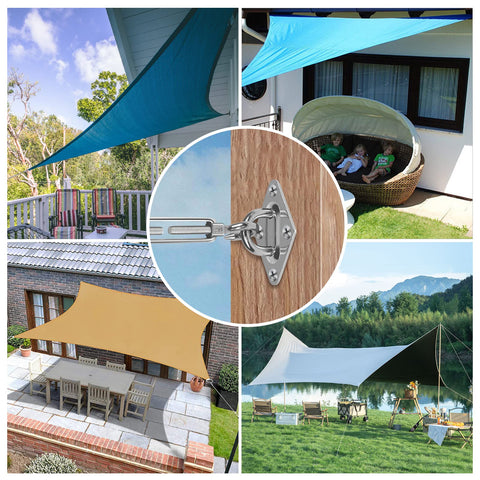 Built Tough All-In-One Sun Shade Sail Hardware Kit With M5 Stainless Steel Hooks And Fasteners for various outdoor setups