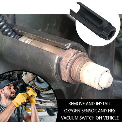 Heavy Duty 7/8 Inch O2 Sensor Socket And Knockout Extractor Tool For Any Domestic Or Import Rides crafted from premium chrome vanadium steel in use.
