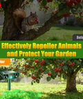 Solar Ultrasonic Outdoor Animal Repellent 4 Pack Upgraded Solar Powered Batteryless Deterrent For Gardens And Yards IP66 Waterproof Easy Install And Weatherproof Critter Defense For Pets And Wildlife, garden tree