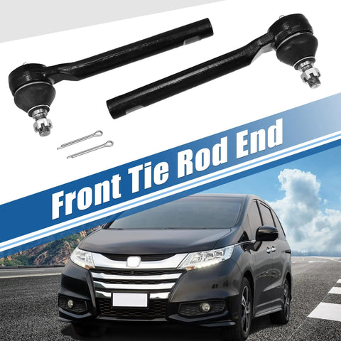 Two Pack Front Outer Tie Rod End Links Kit For Honda Odyssey 2005 2010 ES800224 53540SHJA01 Street Ready Steering And Suspension Replacement To Tighten Handling And Deliver A Smoother Ride, two black tie rod ends