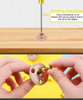 Rock Solid M6 Brad Hole Tee Nuts And Screws Kit 64 Piece Zinc Plated Carbon Steel installed in wood with screwdriver and screw assembly.