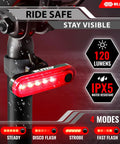 Ultra Bright Front And Rear USB Rechargeable Bike Light Set For Night Riding Water Resistant Headlight And Taillight With 9 Modes