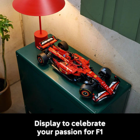 Ferrari SF-24 F1 Car Model Kit For Adults Ages 18 And Up With Realistic Suspension And Working Functions For Display on table