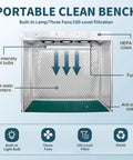 Heavy Duty Vertical Laminar Flow Hood With Premium Hepa Filter Air Clean Bench showing three fans and HEPA filter for lab use.