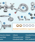 Polished Chrome Clawfoot Tub Faucet Set With Handheld Shower Wall Mount Tub Filler Two Cross Handles And Tub Spout Victorian