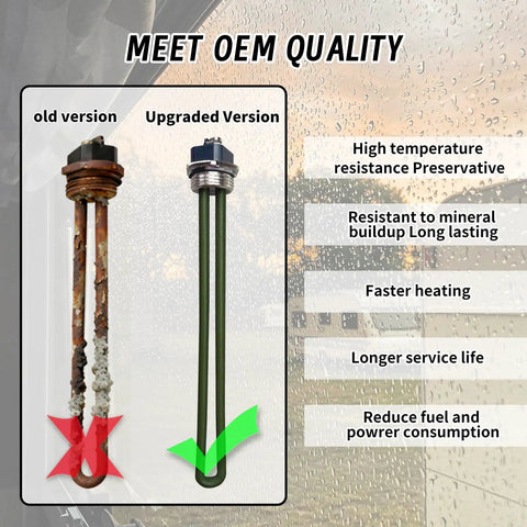 Comparison of old and upgraded Heavy Duty Rv Water Heater Element Knockout Replacement Heating Rod for optimal performance.