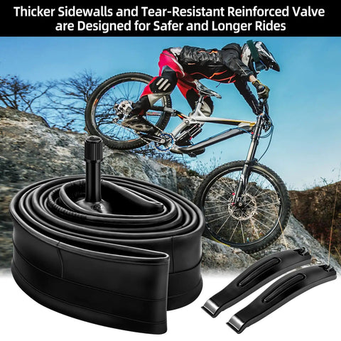 Two Pack 16 Inch Bike Inner Tubes For Kids Mountain Bikes Fits 1.75 To 2.125 Tire Width Durable Reinforced Schrader Valve 32mm