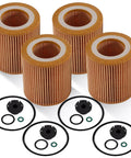 BMW Oil Filter Replacement HU816X 4 Pack with gaskets and seals for 3L, 2L, 4L engines