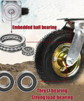 Heavy Duty Pneumatic Swivel Casters Crafted With Solid Steel Mounts And High Speed Ball Bearings, Embedded ball bearing detail.