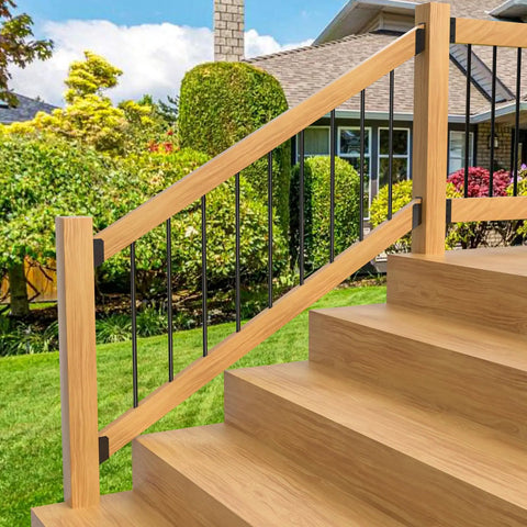30 Degree Stair Railing Brackets For 2x4 Wood Posts Stainless Steel Deck Connector Fits Actual 1.5x3.5 Railing Posts Hidden Mount With Coated Wood Screws Black 2 Pair Beefy Heavy Duty
