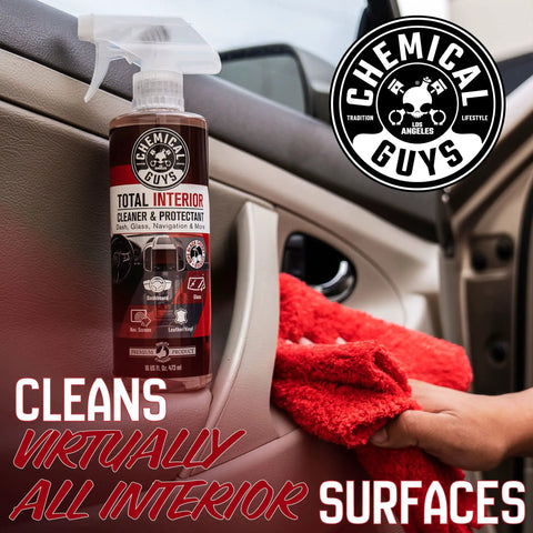 All In One Interior Cleaner And Protectant With Black Cherry Scent, 16 Oz, Safe On Leather, Vinyl, Plastic, Rubber And Glass, Cleans, Protects, And Refreshes Dash, Doors, And Panels For A Factory Clean Look And Fresh Car Vibe.