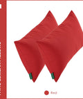 Indoor Outdoor Lumbar Pillows Set Of 2 For Patio Furniture All Season Waterproof Cushions 12 By 20 Inches Red Polyester Stain Resistant And Colorfast Perfect For Indoor Or Outdoor Use, side view