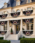 250 Year Freedom Anniversary Patriotic Eagle Bunting Flag 1776 2026 Commemorative on a house facade