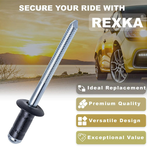 No Sweat Repairs With This 10 Pack Heavy Duty Fuel Door And Specialty Rivet Kit Designed Tight For Toyota And Lexus Rides Like Camry Corolla Highlander Prius Chr4runner Swapping In Pn 9026906017 90269a0005 For A Clean Install, showing a chrome rivet against a scenic sunset backdrop.