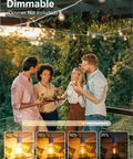 29 Feet LED Outdoor String Lights With Shatterproof G40 Edison Bulbs, Connectable Weatherproof Patio Lighting installed for backyard vibe