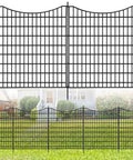 No Dig Decorative Outdoor Garden Fence With 12 Panels For Easy Yard Border And Pet Playpen, Rustproof Metal Wire Border shown