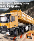 Heavy Duty RC Dump Truck 1 14 Scale, 12 Channel 4WD Remote Control Construction Vehicle with 6 Kg Load shown in rugged terrain